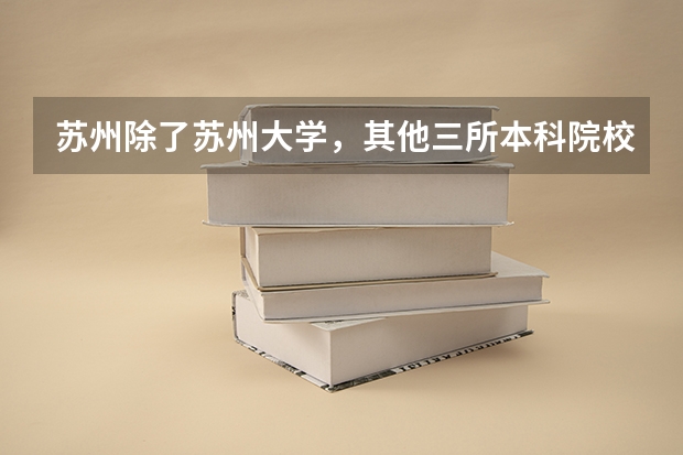 苏州除了苏州大学,其他三所本科院校是什么