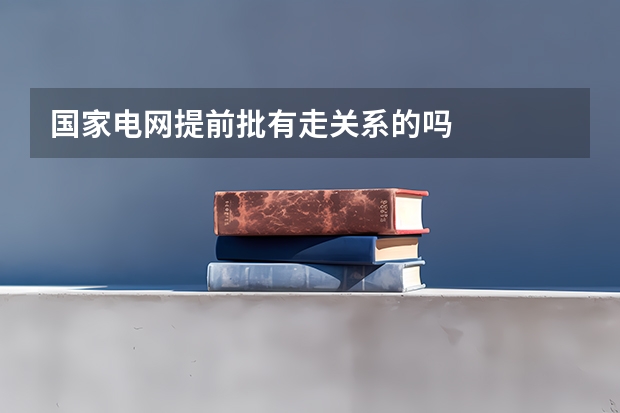 国家电网提前批有走关系的吗