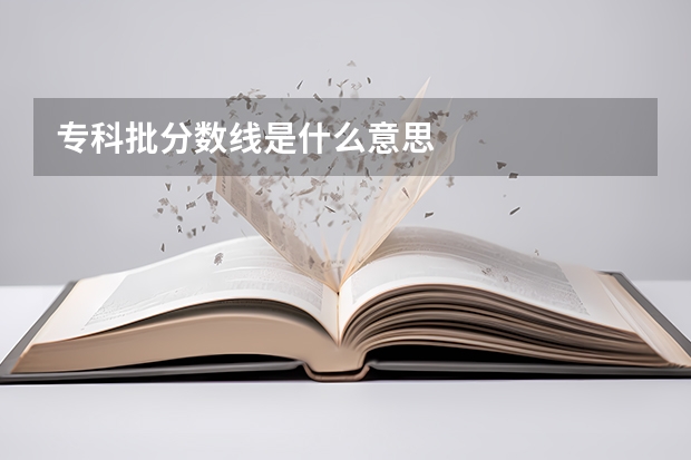 专科批分数线是什么意思