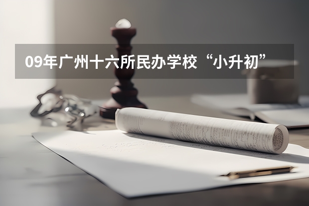 09年广州十六所民办学校“小升初”的分数线是多少？