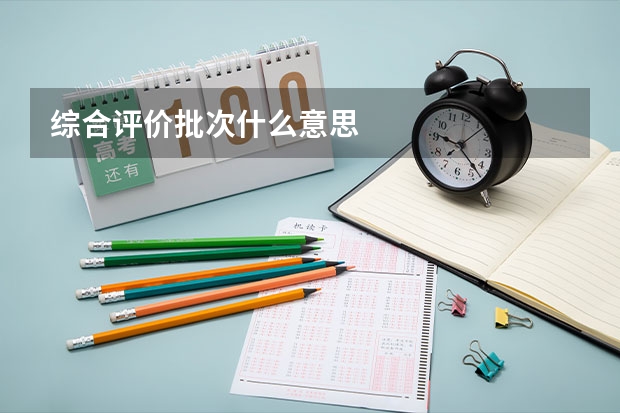 综合评价批次什么意思